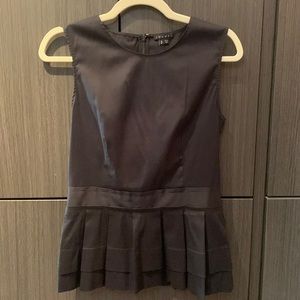Theory black peplum top